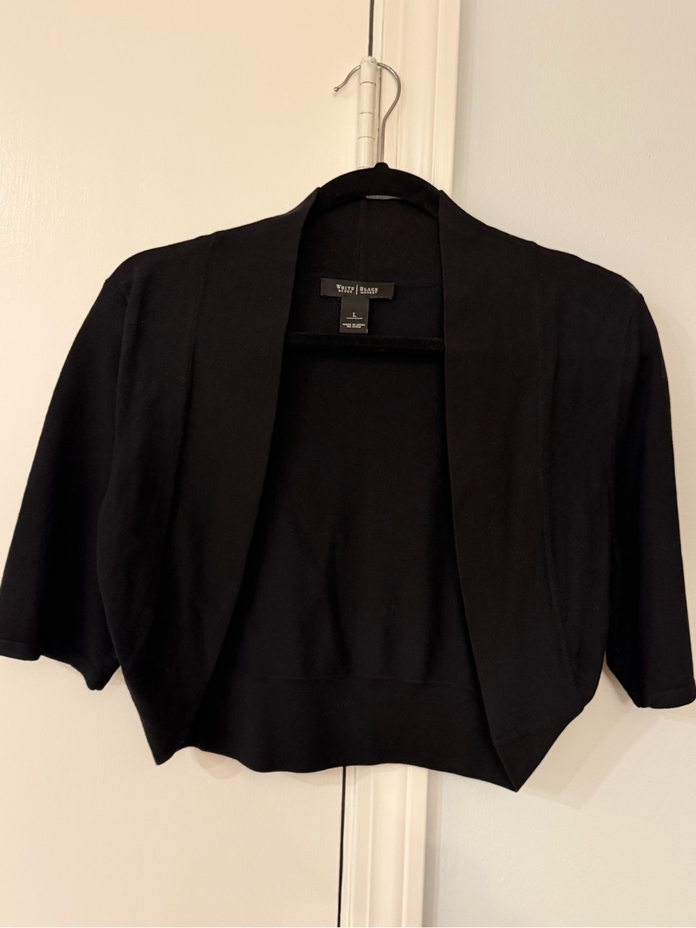 White House Black Market Black Bolero Shrug Open-Front Cardigan